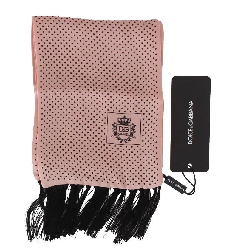 Pink Polka Dotted Silk Scarf