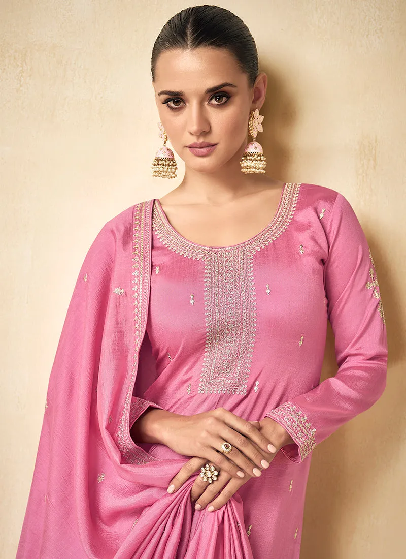 Pink Sequence Embroidery Pakistani Salwar Kameez