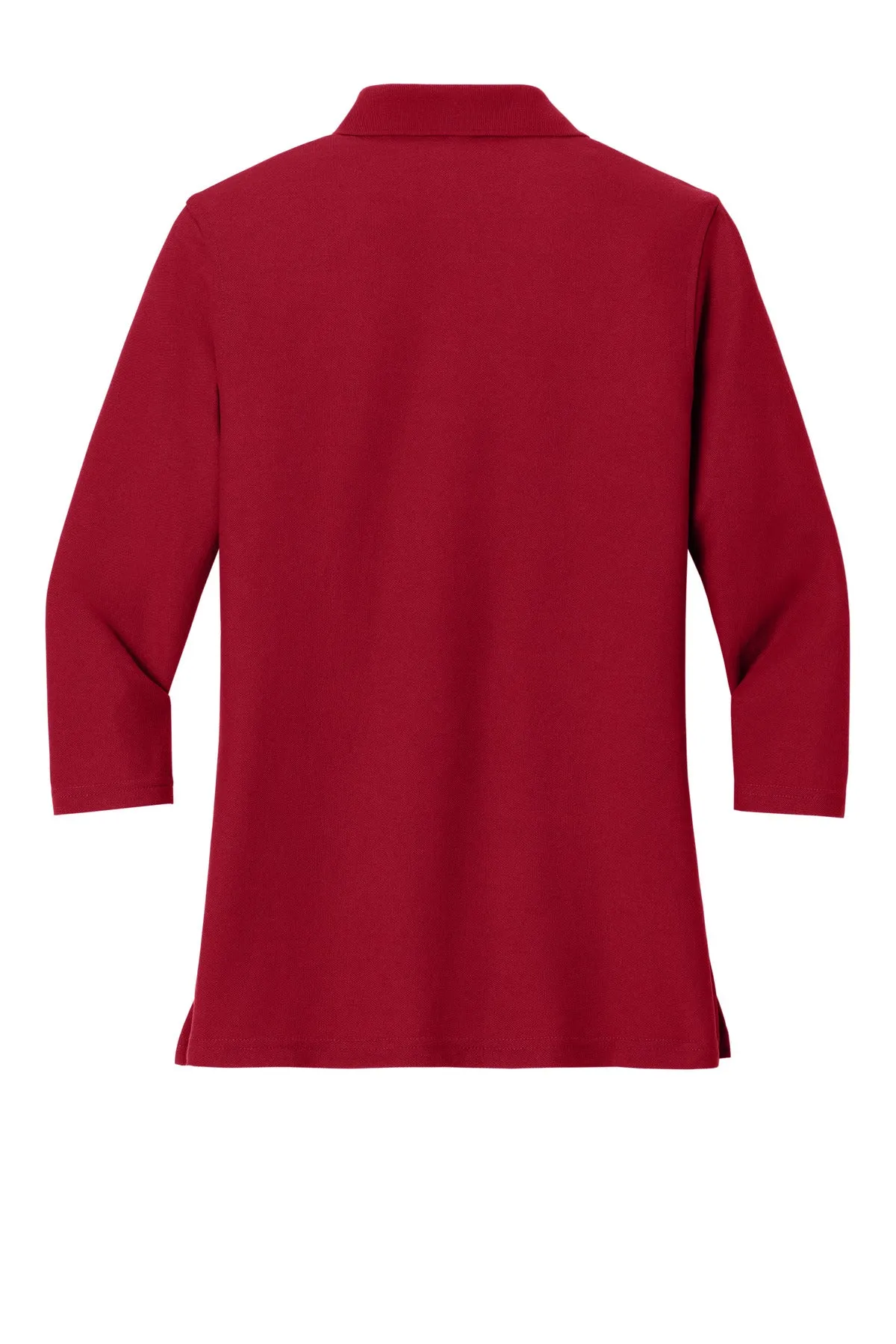Port Authority Women's Silk Touch 3/4-Sleeve Polo. L562 Red
