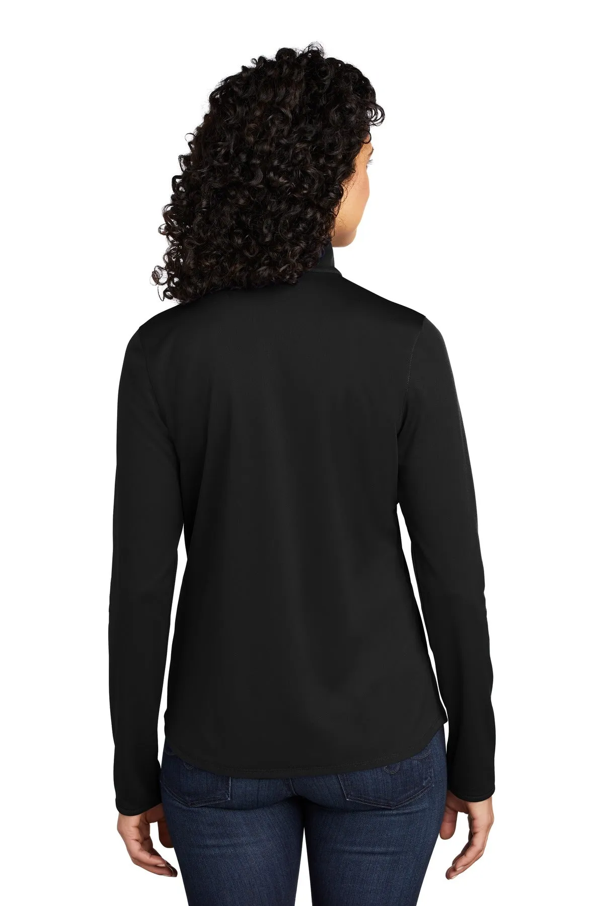 Port Authority  Women's Silk Touch  Performance 1/4-Zip LK584 Black/ Steel Grey