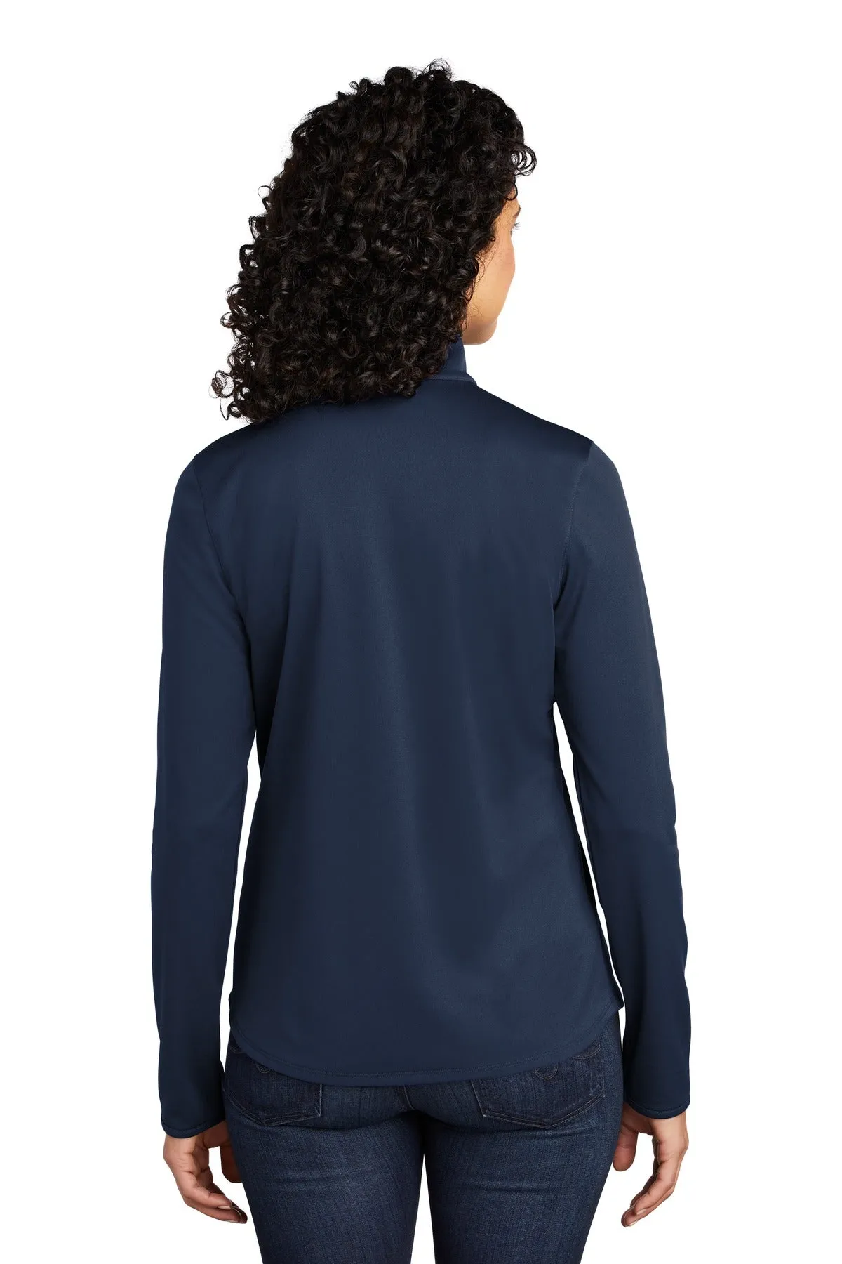 Port Authority  Women's Silk Touch  Performance 1/4-Zip LK584 Navy/ Steel Grey