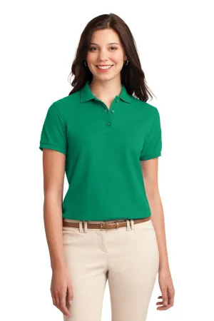 Port Authority Women's Silk Touch Polo.  L500 Kelly Green