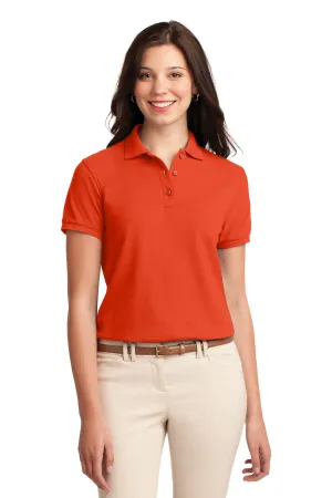 Port Authority Women's Silk Touch Polo.  L500 Orange