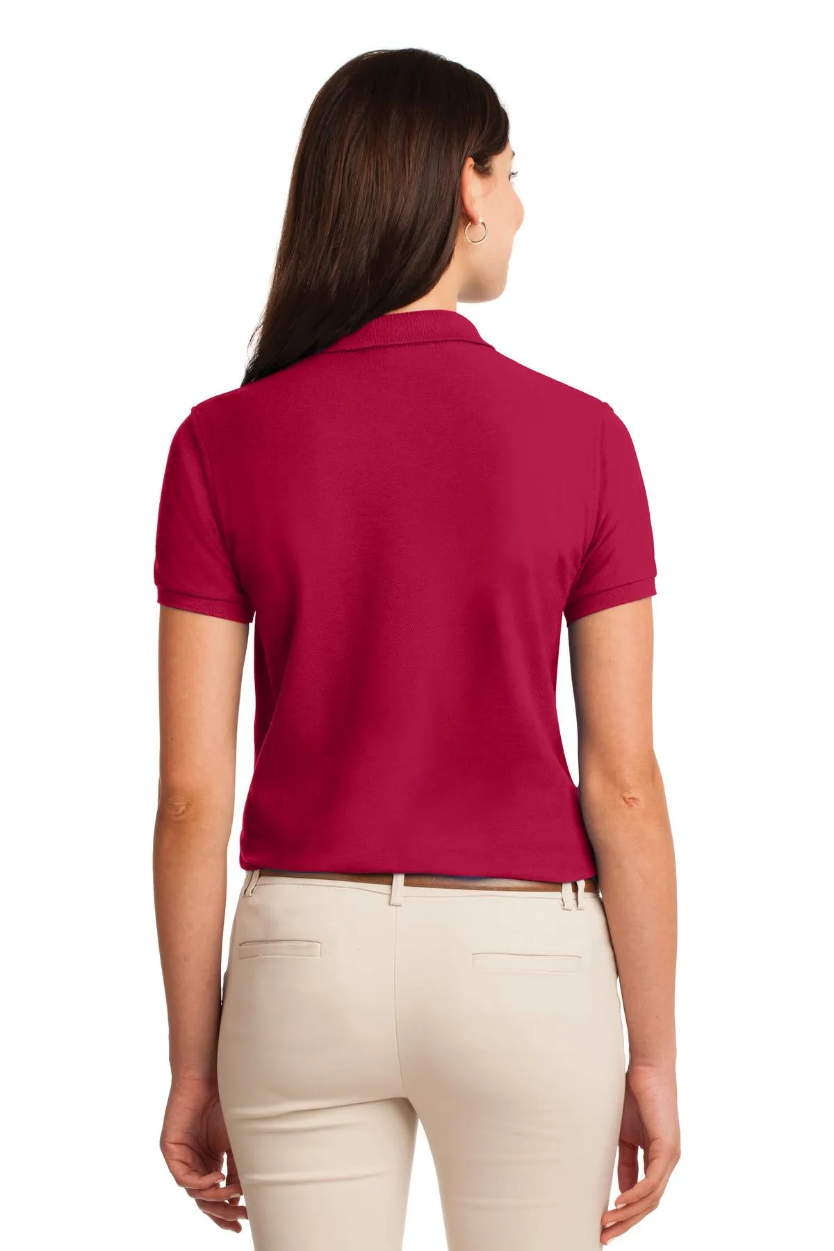 Port Authority Women's Silk Touch Polo.  L500 Red