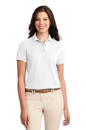 Port Authority Women's Silk Touch Polo.  L500 White