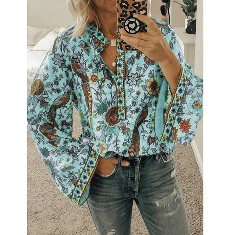Printed Casual Loose Tops