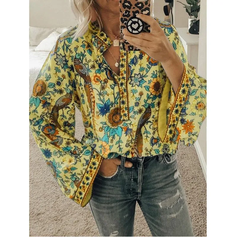 Printed Casual Loose Tops