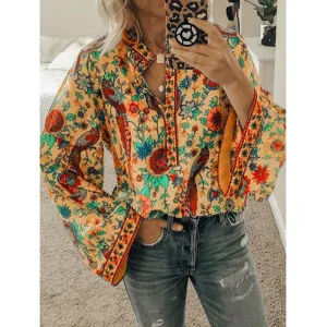 Printed Casual Loose Tops