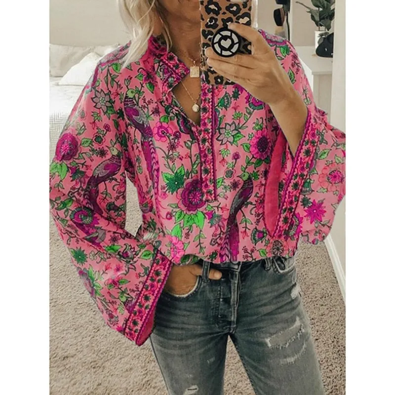 Printed Casual Loose Tops