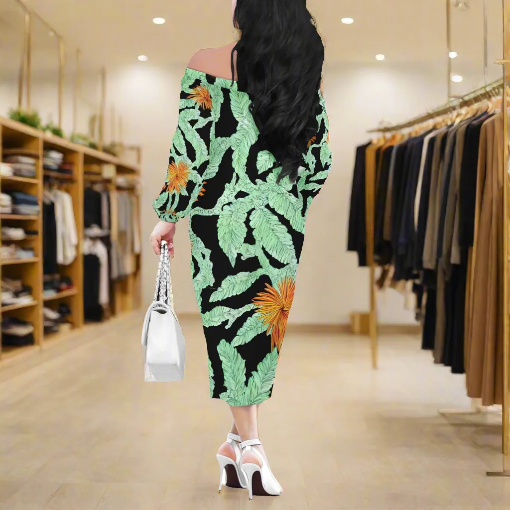 Puakenikeni Women Long Sleeve Off Shoulder Midi Dress: A Perfect Blend of Style and Comfort