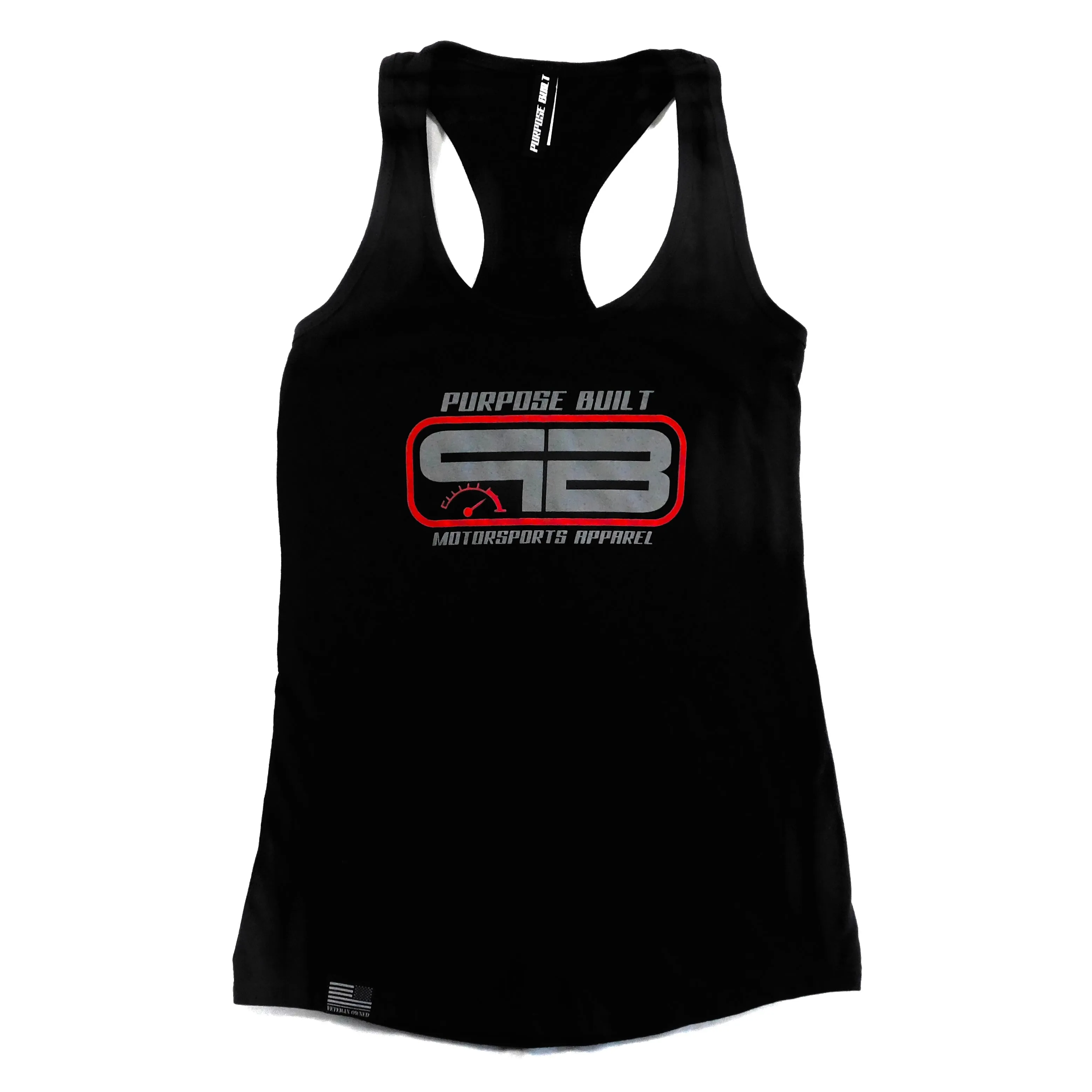 PURPOSE BUILT REDLINE WOMEN'S RACERBACK TANK TOP BLACK