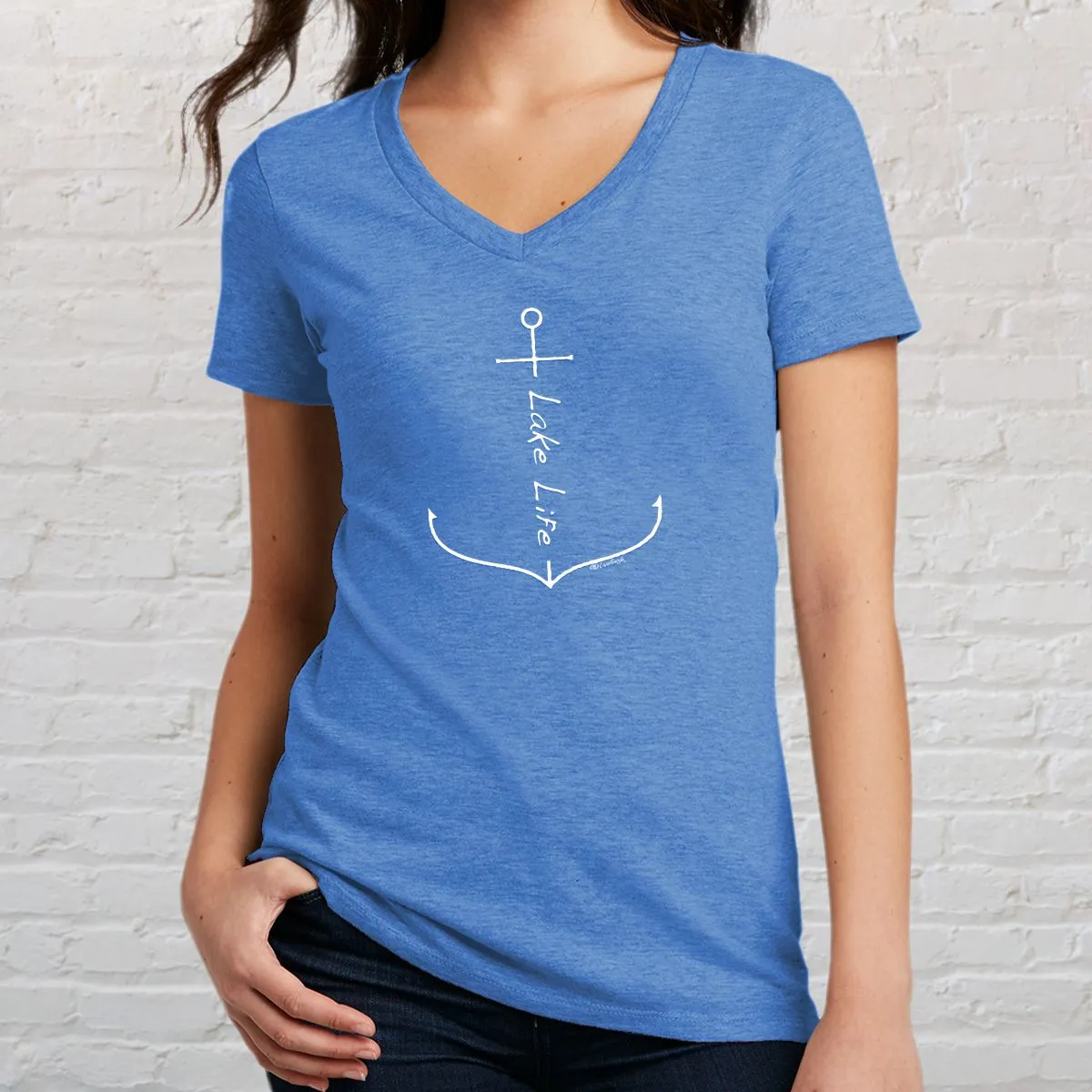 "Lake Life Anchor" Women's V-Neck
