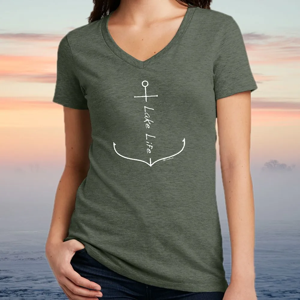 "Lake Life Anchor" Women's V-Neck