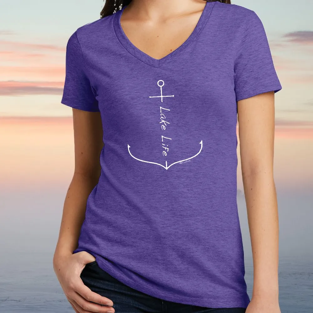 "Lake Life Anchor" Women's V-Neck