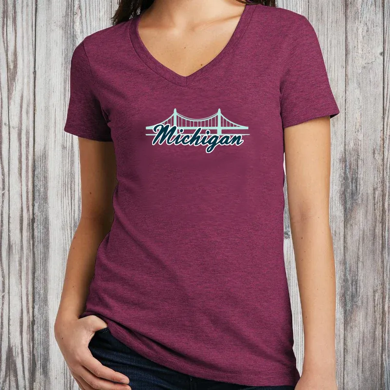 "Mackinac Bridge" Women's V-Neck