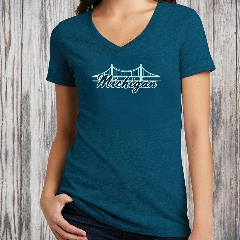 "Mackinac Bridge" Women's V-Neck