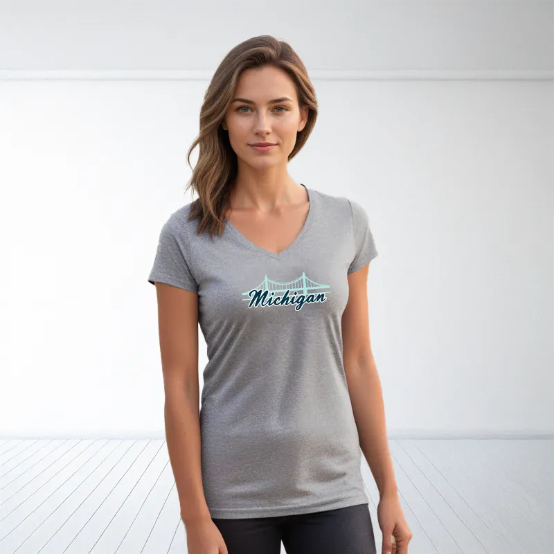 "Mackinac Bridge" Women's V-Neck