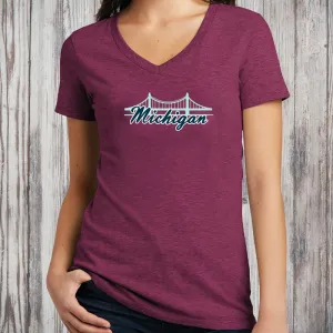 "Mackinac Bridge" Women's V-Neck