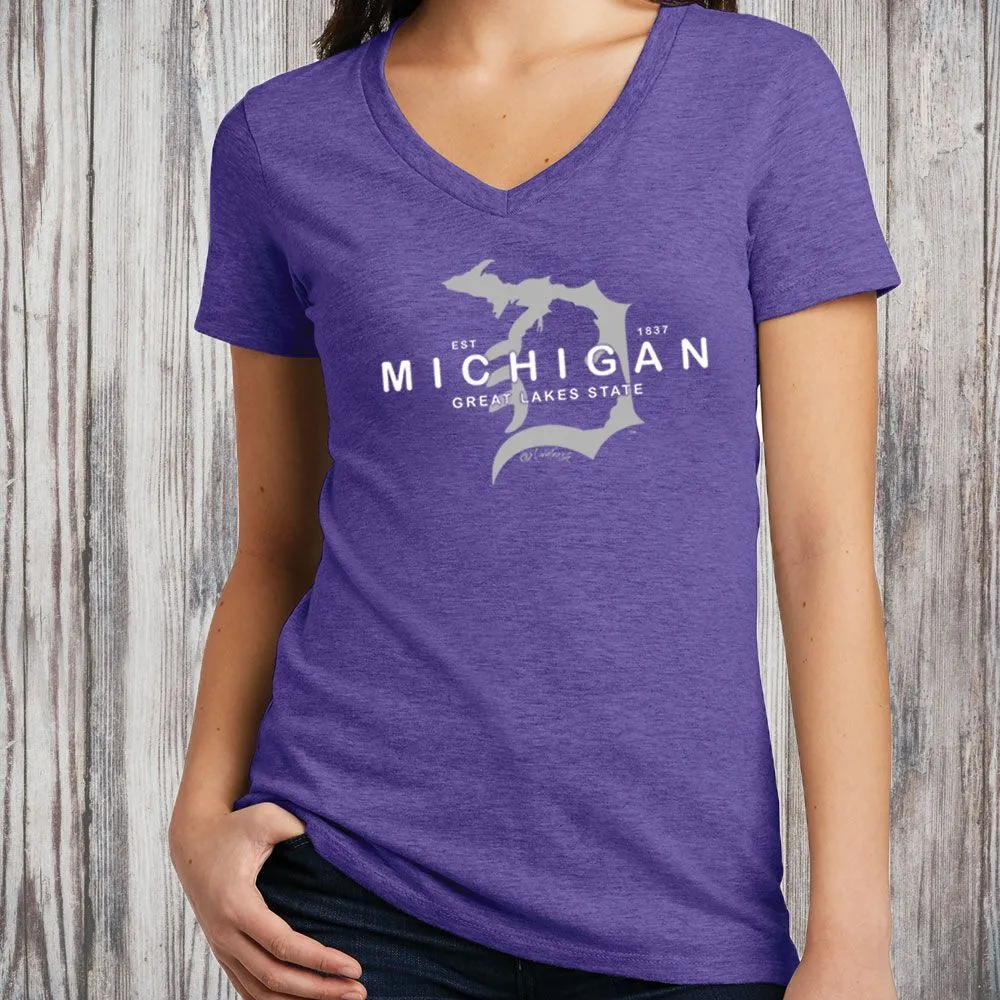 "Michigan D Established 1837" Women's V-Neck