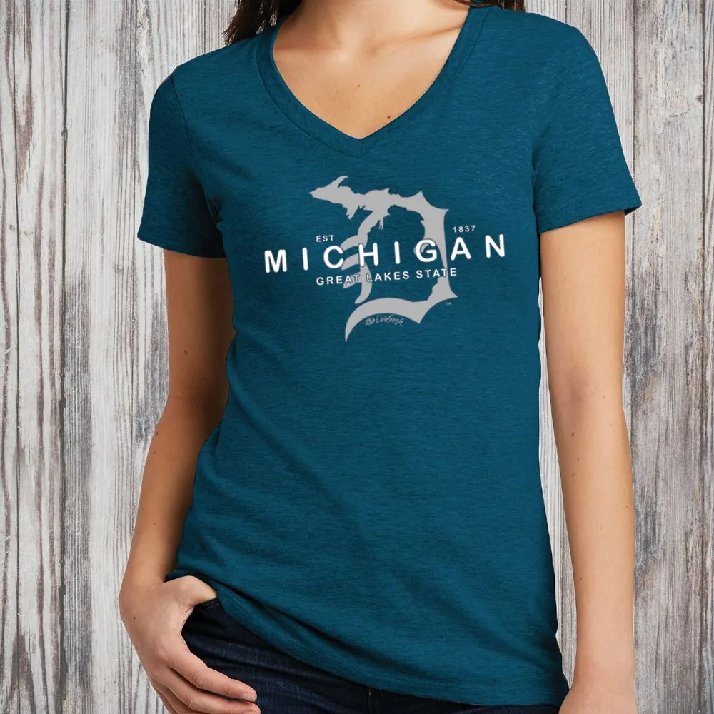 "Michigan D Established 1837" Women's V-Neck