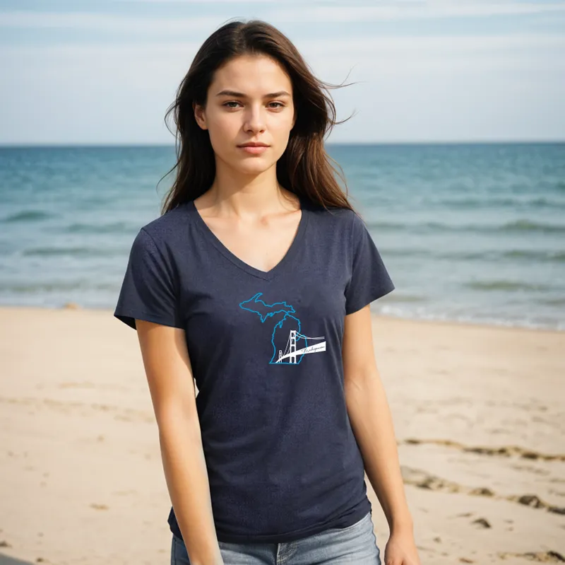 "NEW Michiganian Bridge" Women's V-Neck
