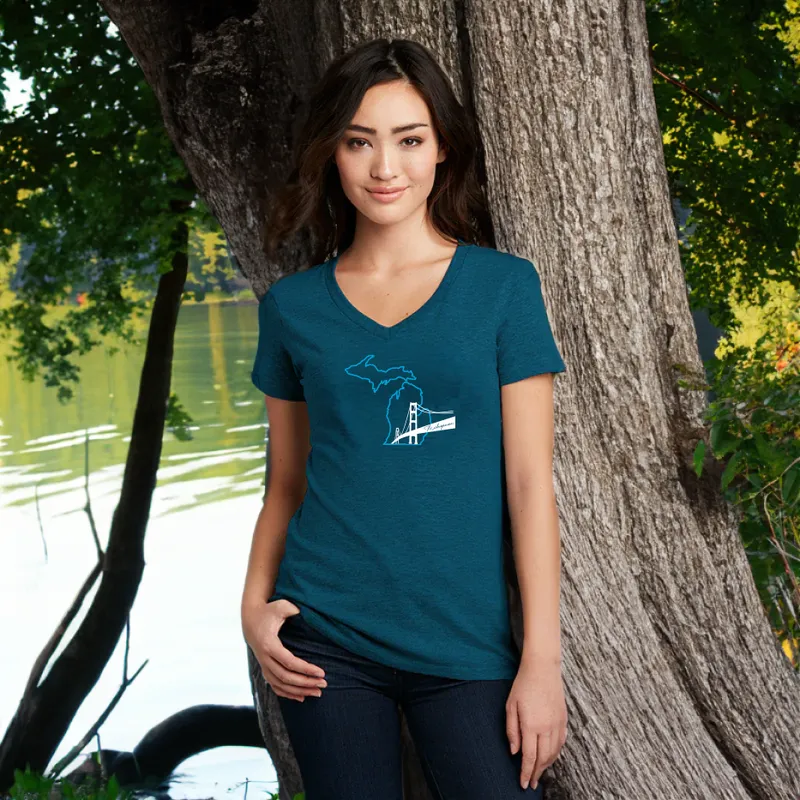 "NEW Michiganian Bridge" Women's V-Neck