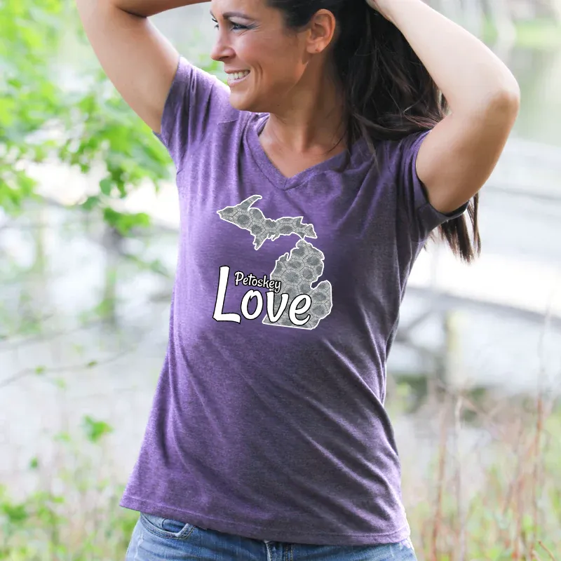 "Petoskey Love" Women's V-Neck