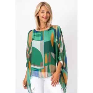 "PIC" PRINTED SILK BLOUSE