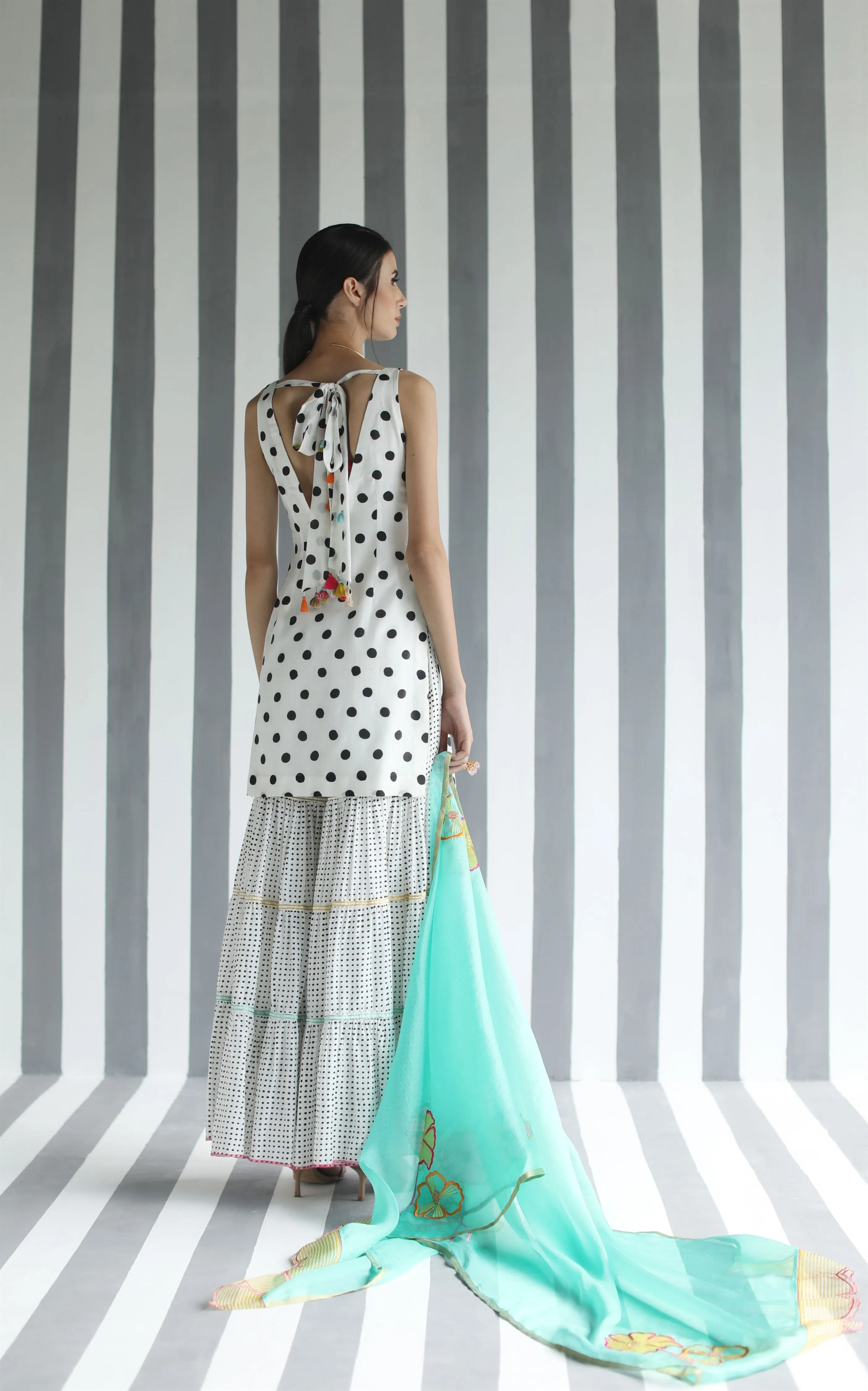 Raji Ramniq I Love To Dot I Cotton Silk Ensemble I Turqoise I 102