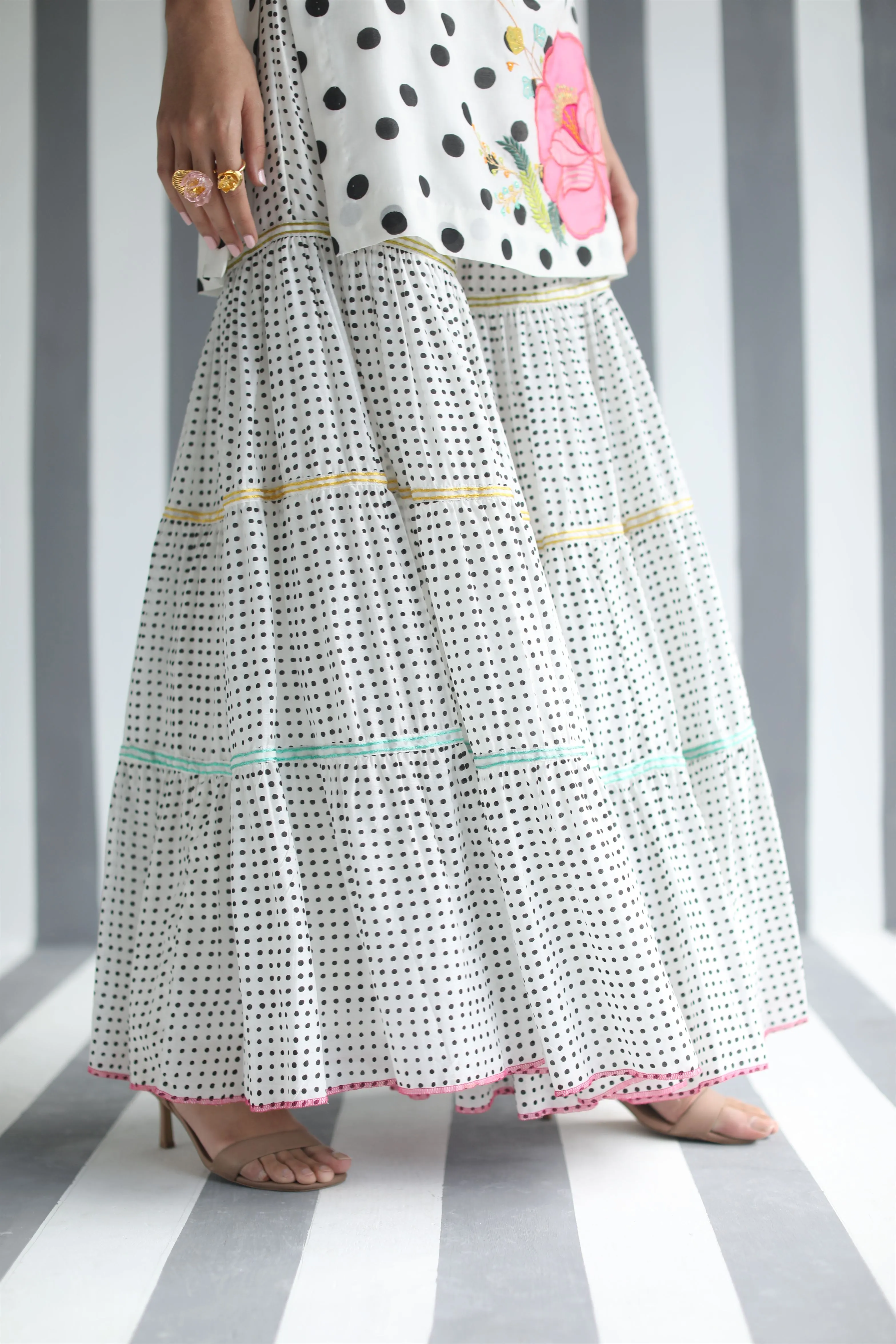 Raji Ramniq I Love To Dot I Cotton Silk Ensemble I Turqoise I 102