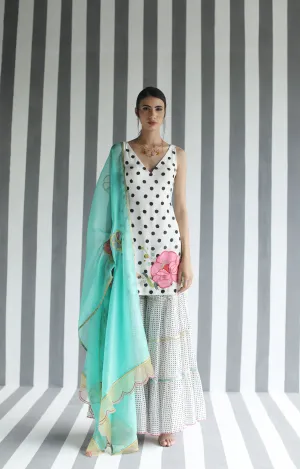 Raji Ramniq I Love To Dot I Cotton Silk Ensemble I Turqoise I 102