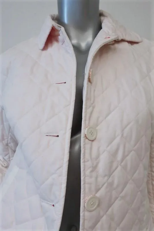 Ralph Lauren Black Label Quilted Jacket White Cotton-Blend Size Medium