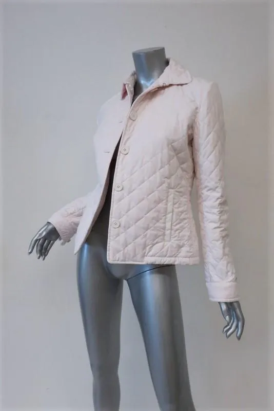 Ralph Lauren Black Label Quilted Jacket White Cotton-Blend Size Medium