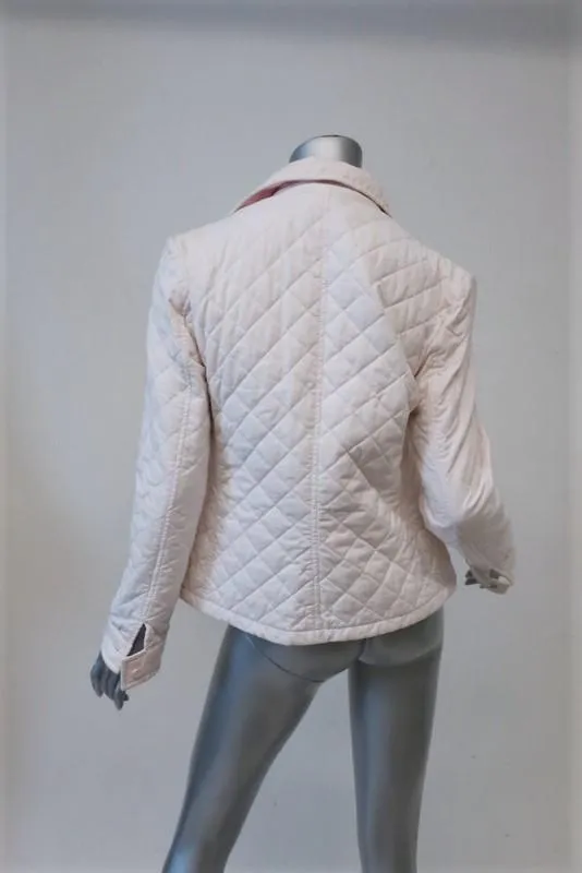 Ralph Lauren Black Label Quilted Jacket White Cotton-Blend Size Medium