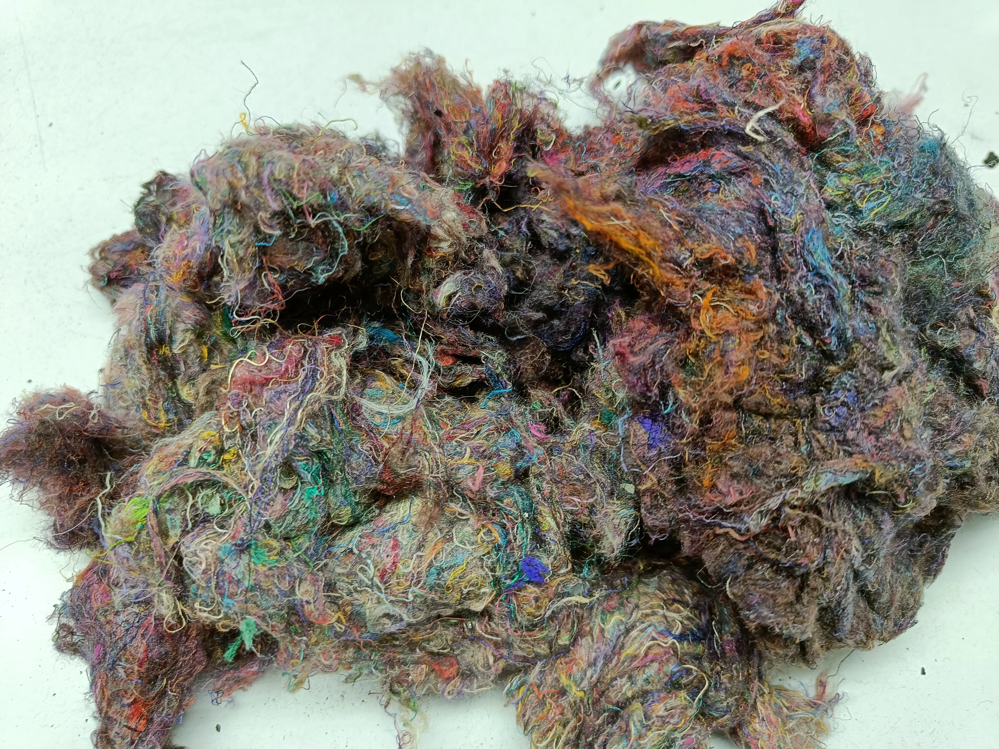 Recycled Pulled Silk Fibers - Multi