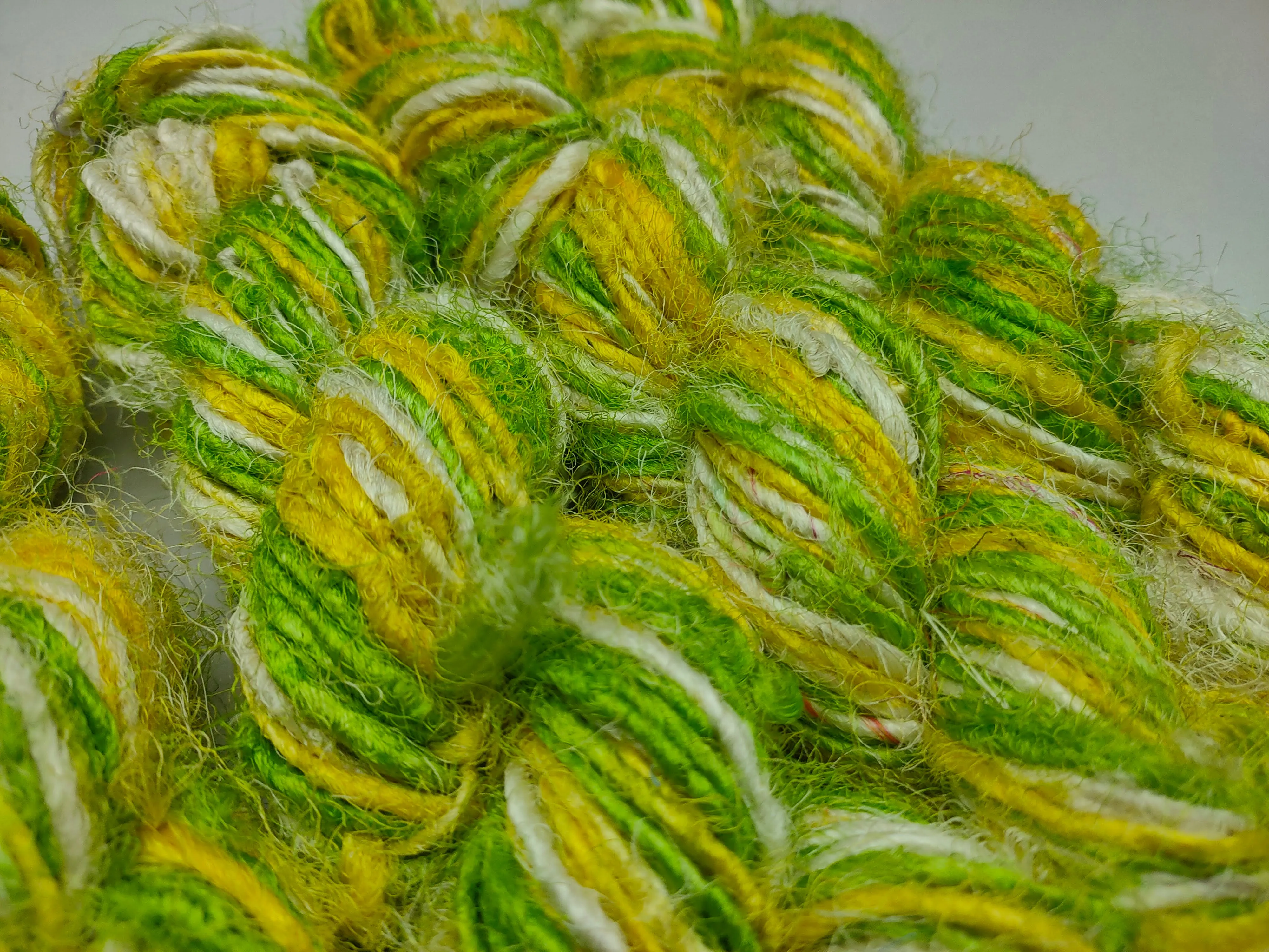 Recycled Sari Silk Yarn Corn Leaf