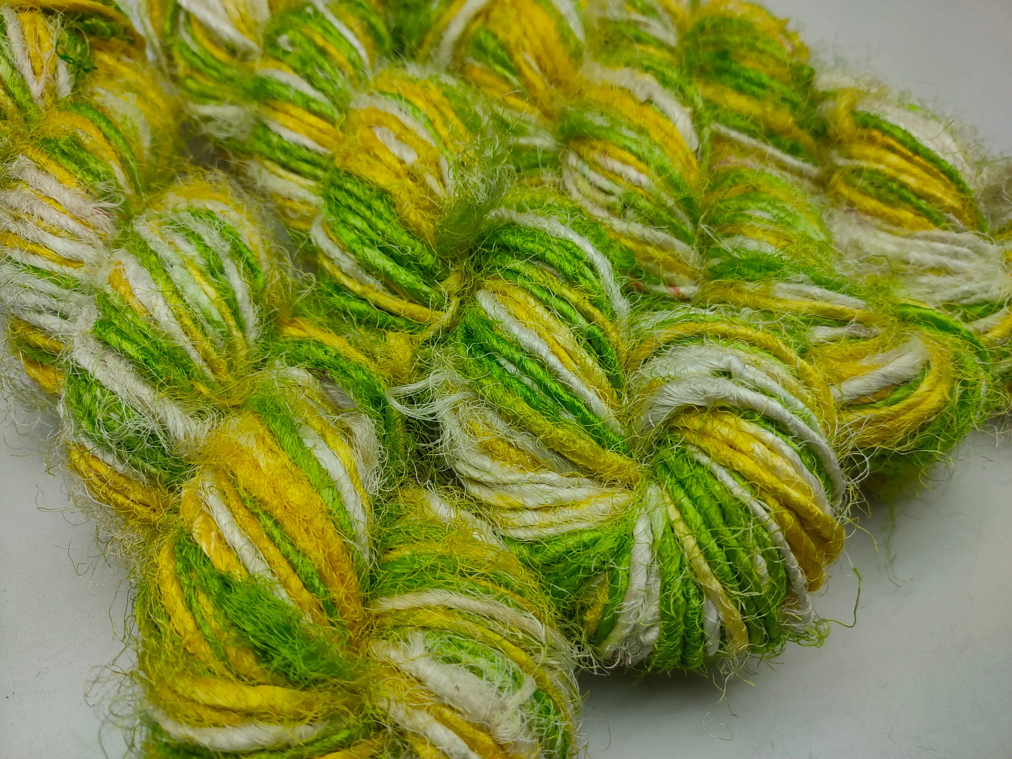 Recycled Sari Silk Yarn Corn Leaf