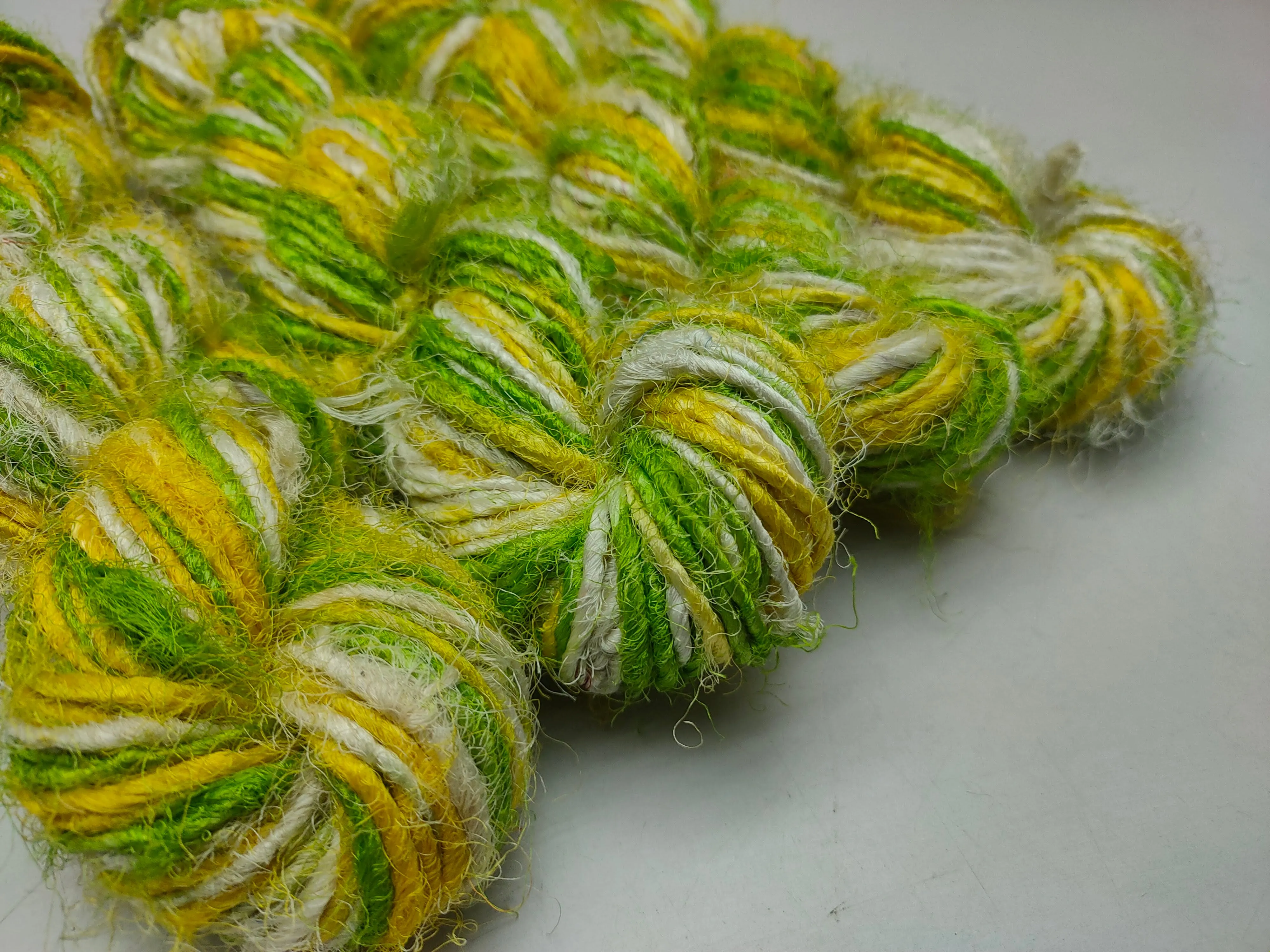 Recycled Sari Silk Yarn Corn Leaf