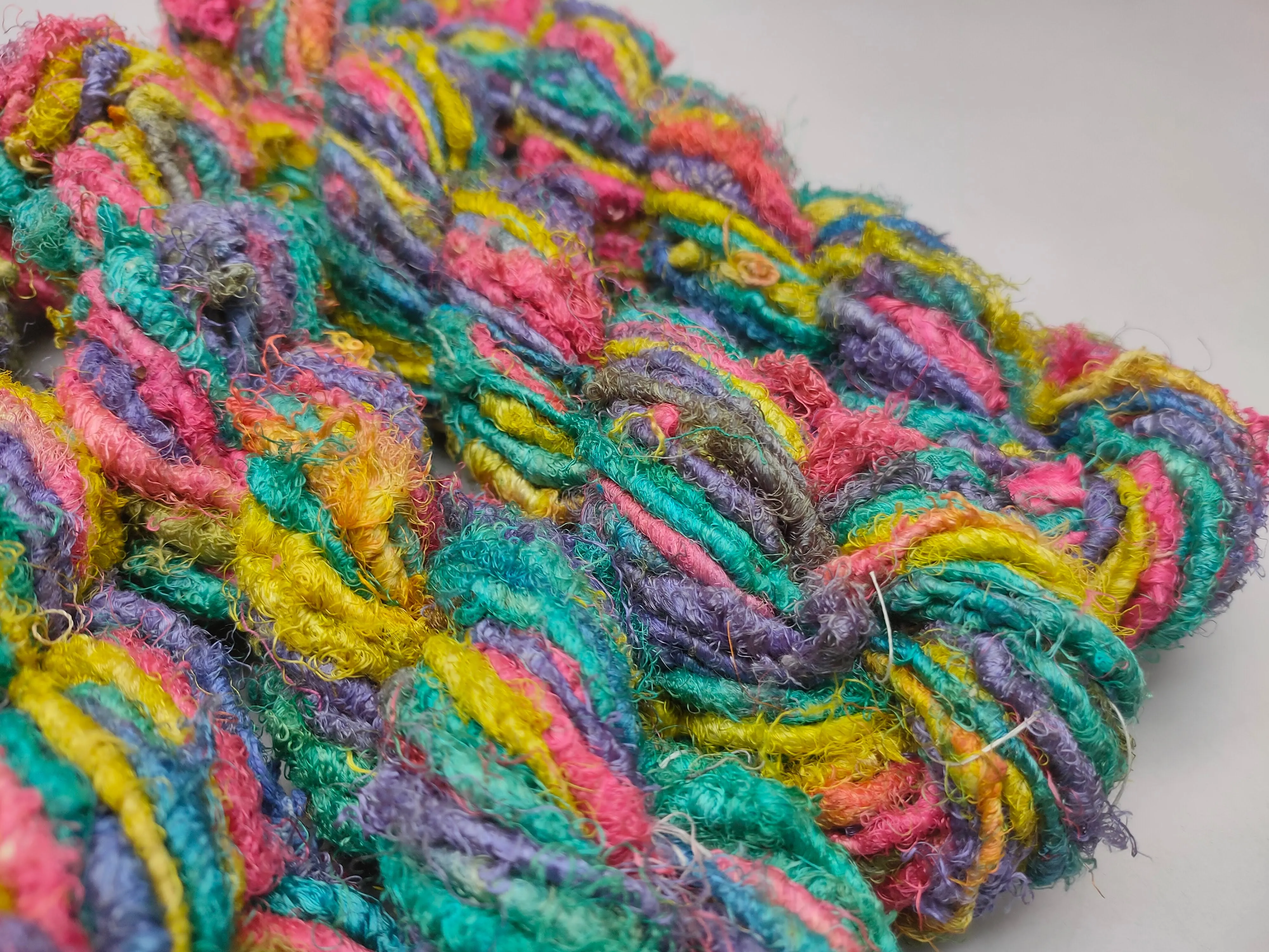 Recycled Sari Silk Yarn Magic Blue