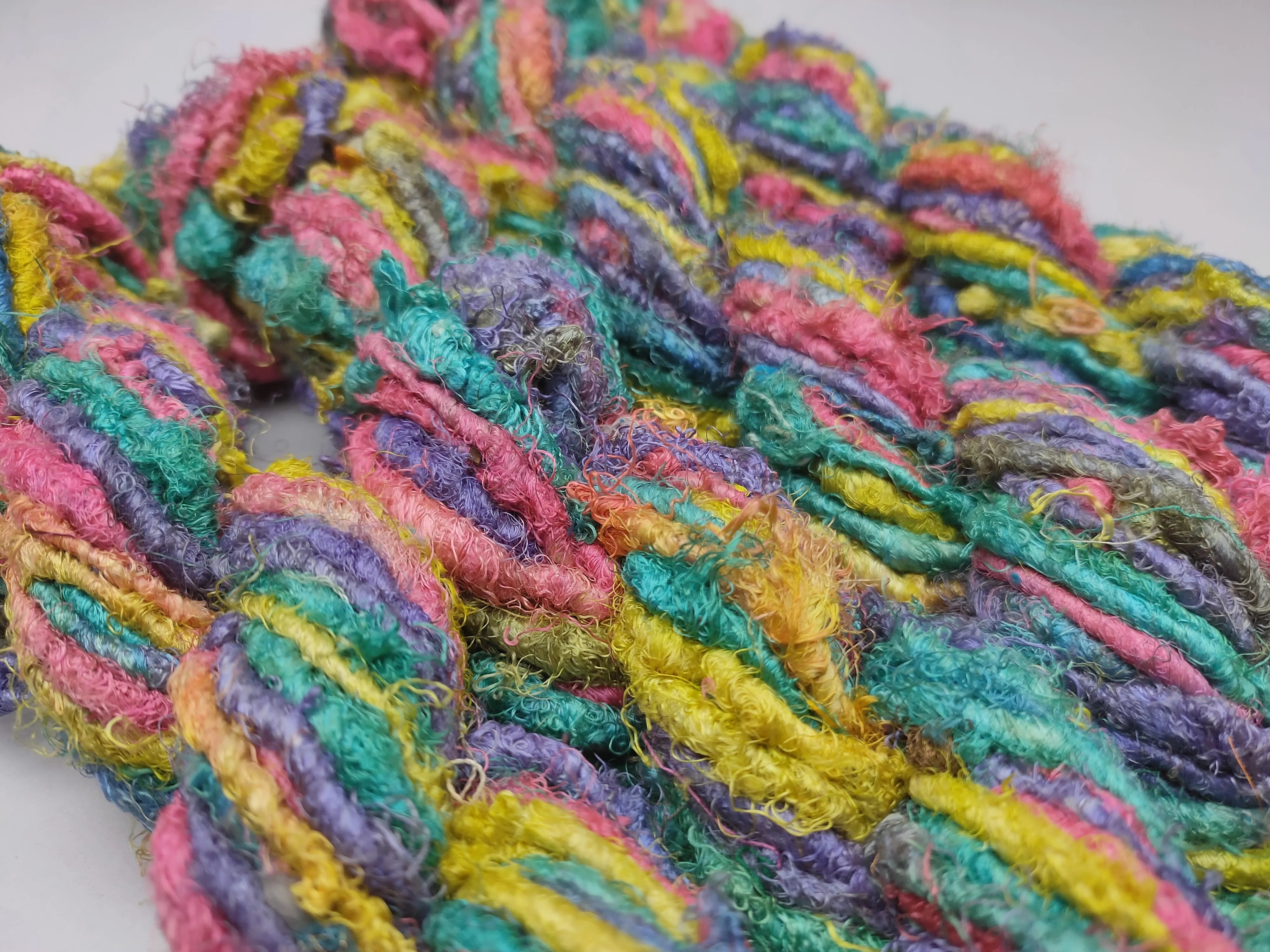 Recycled Sari Silk Yarn Magic Blue
