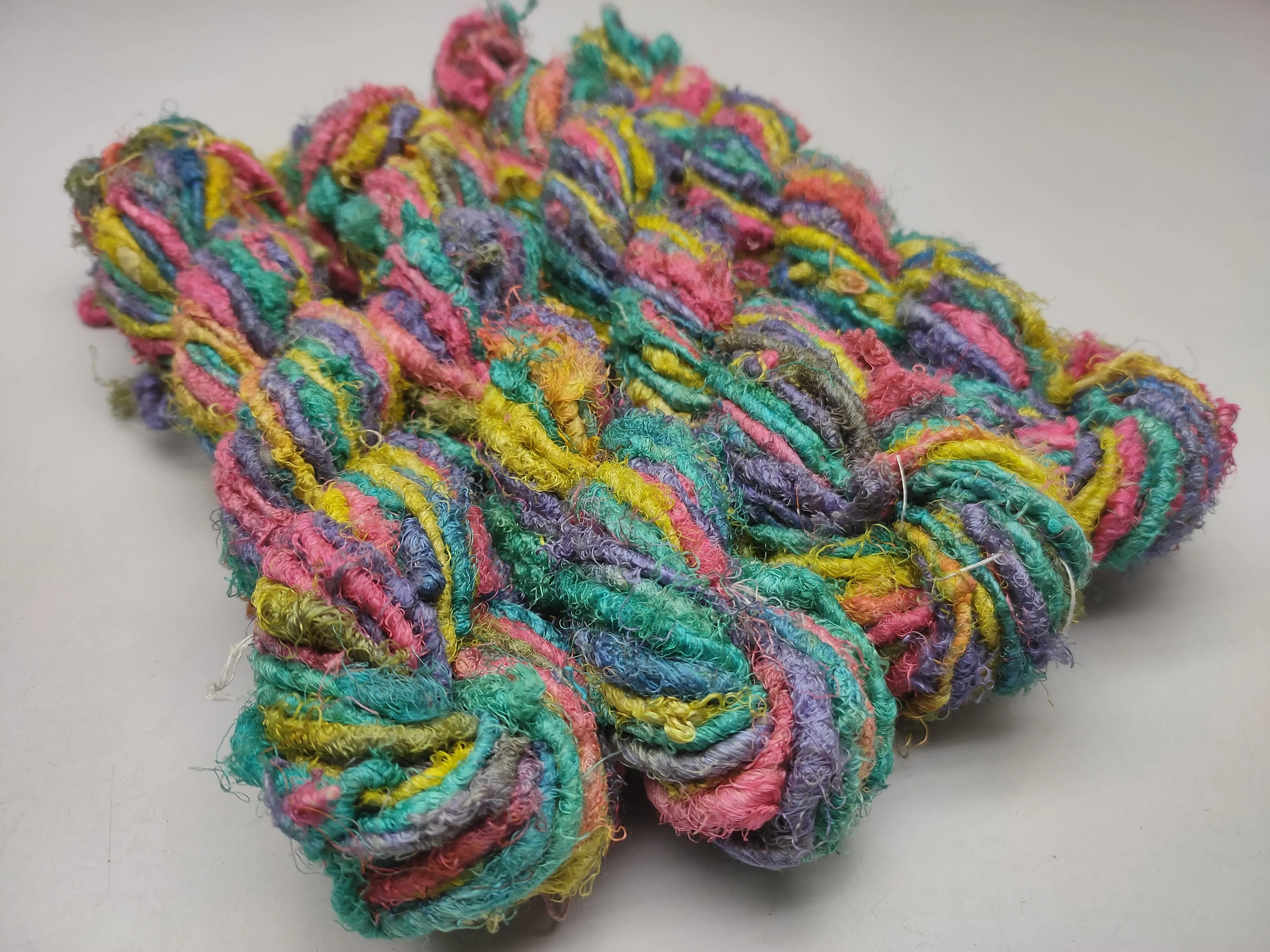 Recycled Sari Silk Yarn Magic Blue