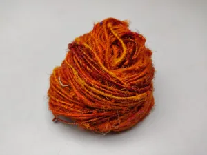 Recycled Sari Silk Yarn- Orange