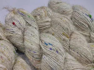 Recycled Sari Silk Yarn Prime Cream Patches