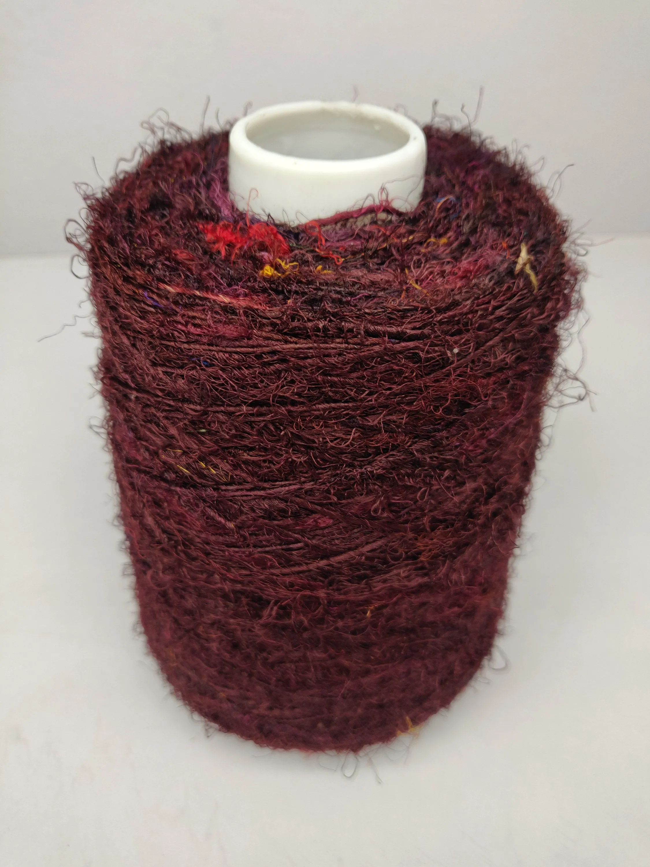 Recycled Sari Silk Yarn Prime - Deep Maroon