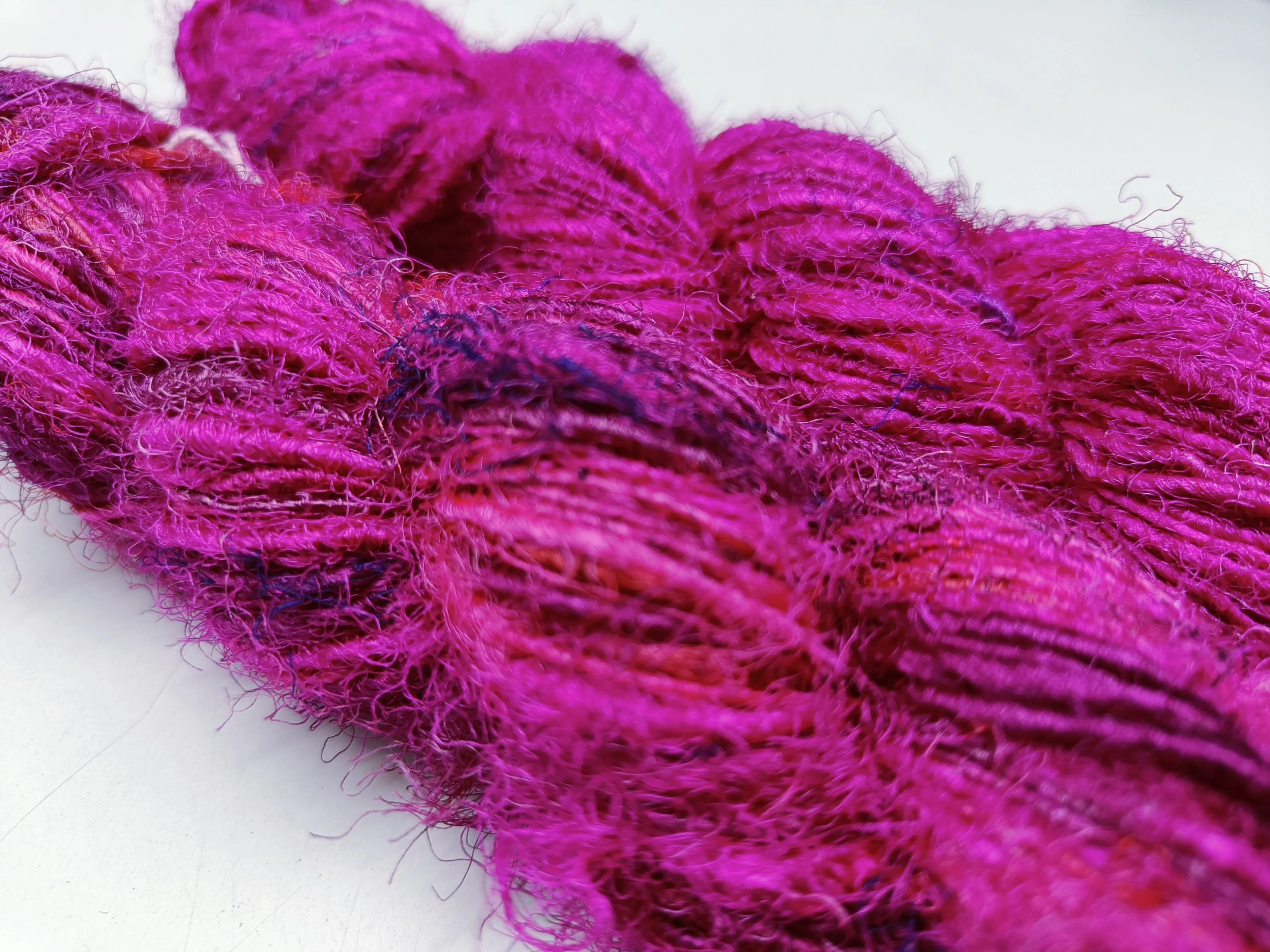 Recycled Sari Silk Yarn Prime Fuchsia