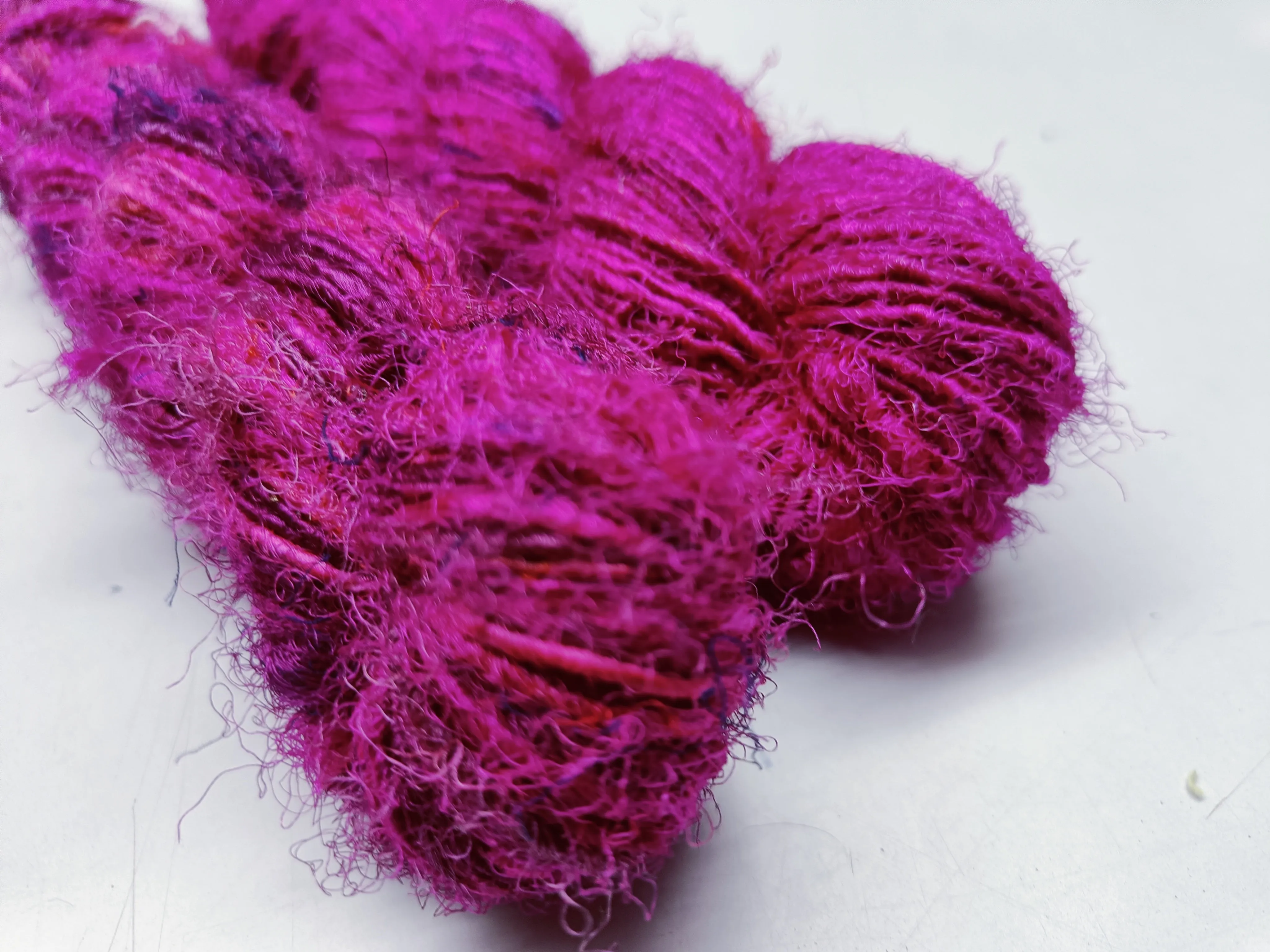 Recycled Sari Silk Yarn Prime Fuchsia
