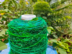 Recycled Sari Silk Yarn Prime - Green