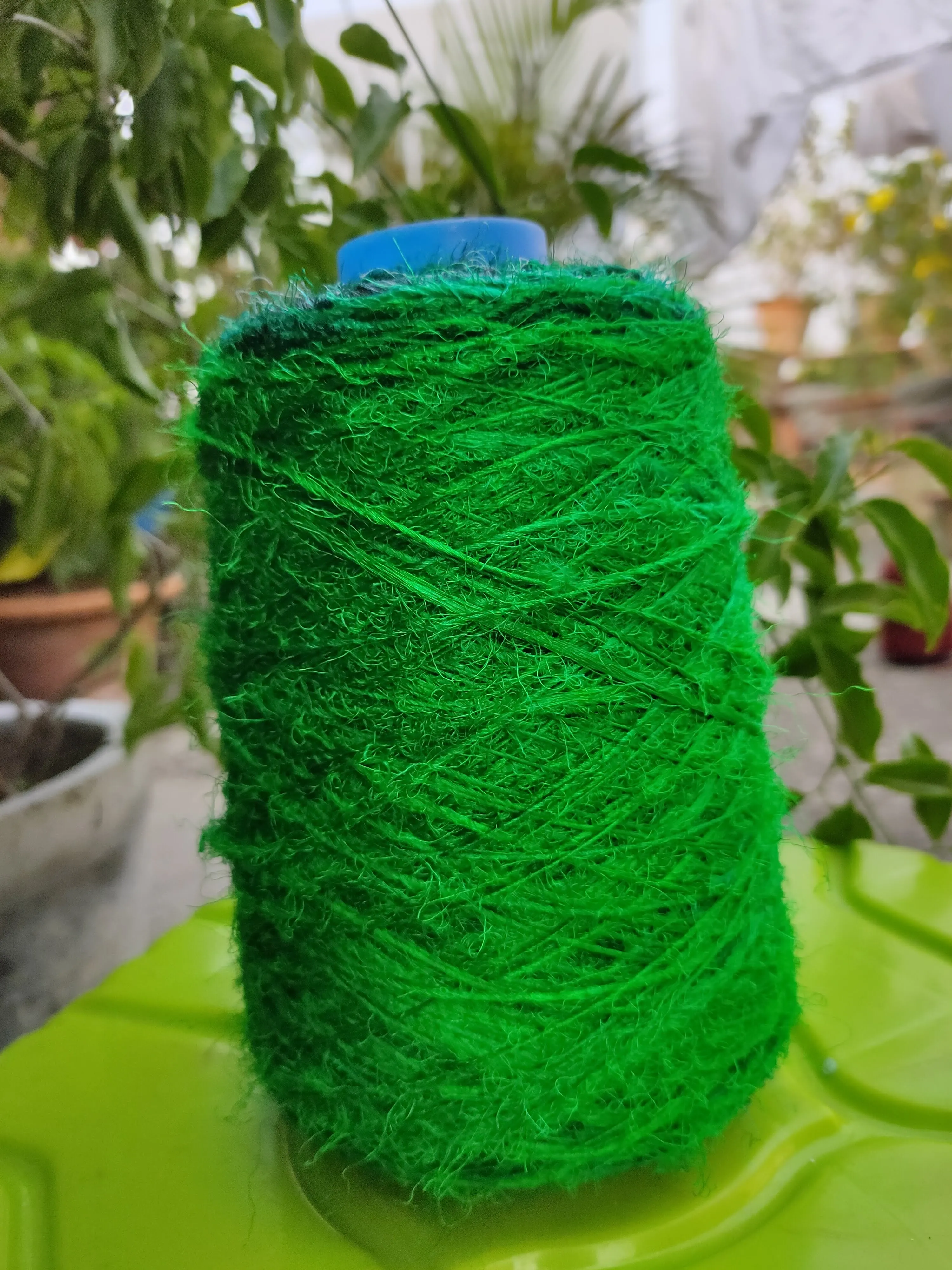 Recycled Sari Silk Yarn Prime - Green