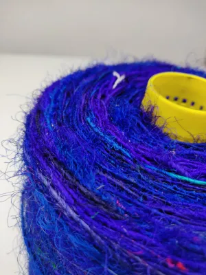 Recycled Sari Silk Yarn Prime - Navy Blue