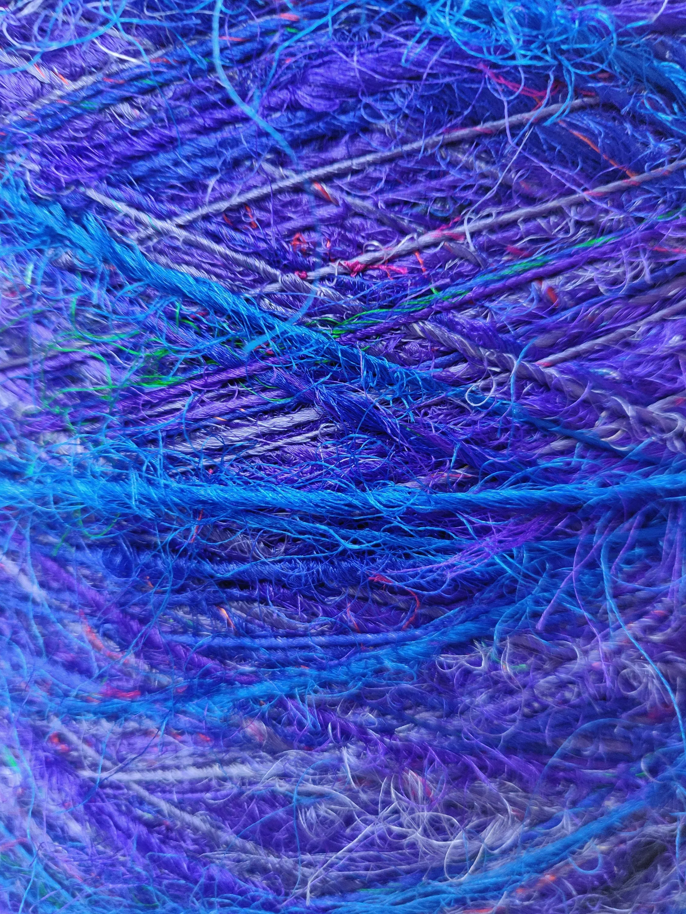 Recycled Sari Silk Yarn Prime - Navy Blue